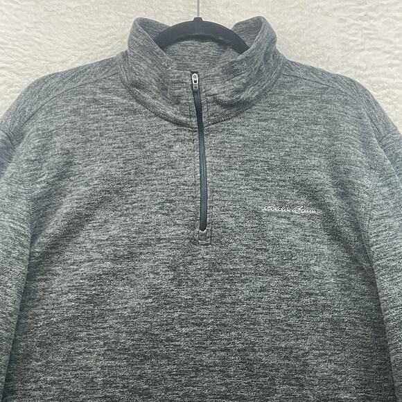 Eddie Bauer Sweater Mens Extra Large Gray 1/4 Zip Pullover Outdoor Golf Hiking - Picture 4 of 12
